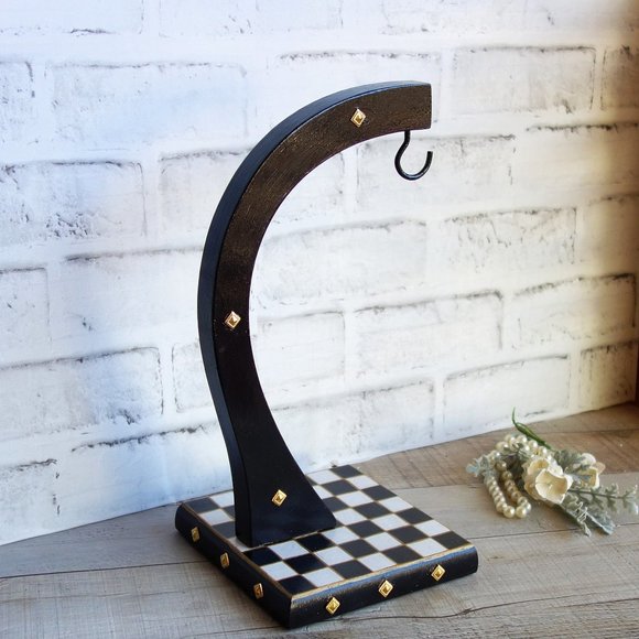 Black and White Checked Banana Hanger Buffalo Check Banana Tree Banana Keeper - Picture 3 of 10